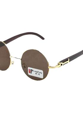 水晶石头太阳镜男圆框太子眼镜时尚墨镜潮防太阳光养目护目眼睛