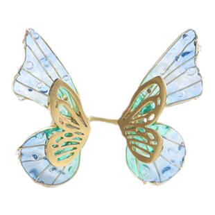 【鹦鹉梨推荐】灵扬手作蝴蝶首饰套装钛原创钢镀金不掉色戒指项链