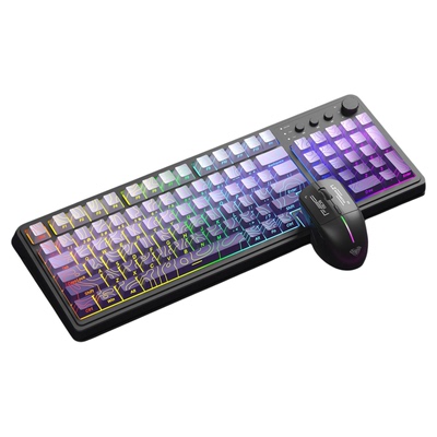 狼蛛S99无线蓝牙有线三模版键盘机械手感RGB背光拼色键盘鼠标套装