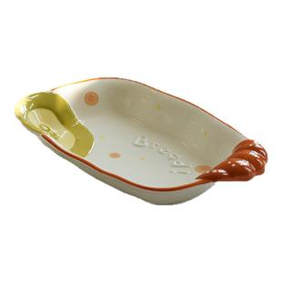 肆月盘子餐盘家用菜盘陶瓷2025新款早餐儿童高级感长方形好看可爱