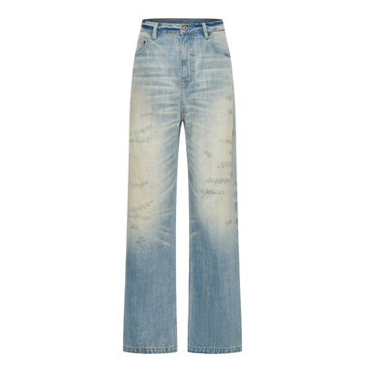 EXITMODE BY BLINDNOPLAN 25AW手作猫须水洗蓝牛仔裤阔腿裤