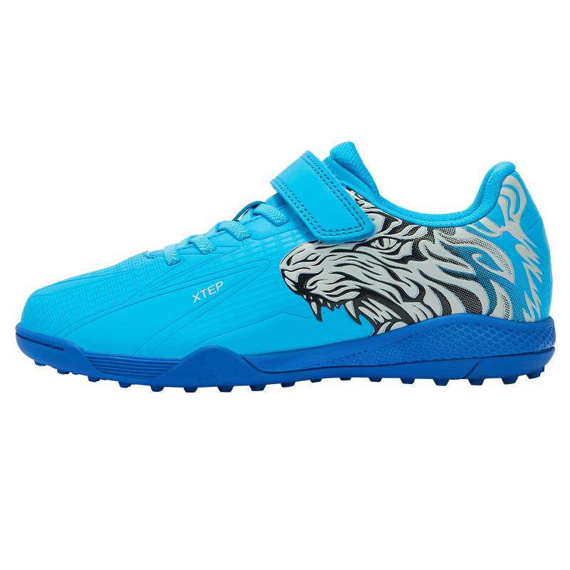 特步童鞋儿童足球鞋春秋季新款中大童运动鞋足球运动款魔术贴鞋子