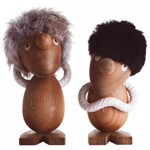 乐观者与悲观者 北欧ins经典摆件丹麦木偶创意办公室木质玩偶礼物