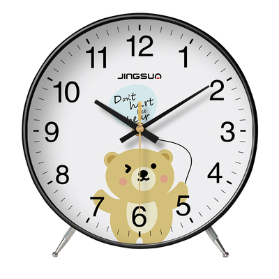 高宅招财猫简约桌面摆件静音挂钟