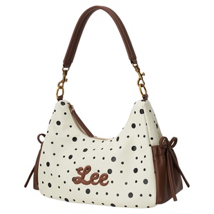 Lee新款撞色波点斜挎包女大学生时尚百搭单肩包云吞包通勤托特包