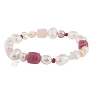 TOUS/桃丝熊Pearls系列925银粉石榴石简约珍珠手链礼物