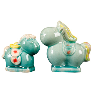 唐三彩马洛阳文创小马五花马陶瓷摆件可爱桌面客厅送人礼物伴手礼