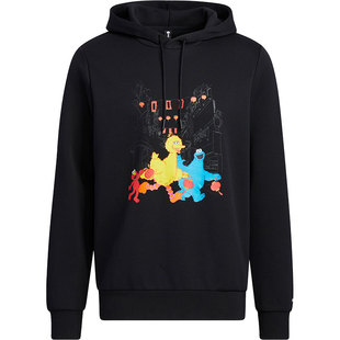 Adidas/阿迪达斯官方正品Neo芝麻街联名男子连帽卫衣套头衫HD7296