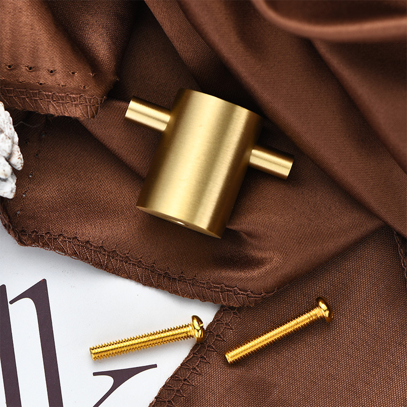 高门衣柜纯铜拉手克拉维卡琉璃金圆柱抽屉实心黄铜柜子门铜把手