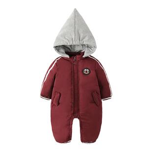 好孩子59-100码羽绒连体衣婴儿冬季保暖加厚连帽防风保暖连身衣