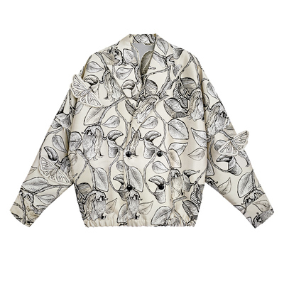 白蛾立体复古西装领双排扣落衬衫