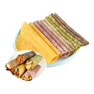粗粮全麦荞麦卷饼即食无糖精0低脂主食杂粮饼皮菠菜手抓春饼早餐