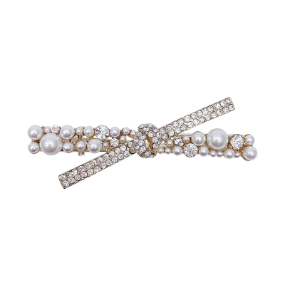 东大门珍珠钻交叉发夹2025新款