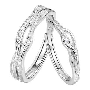 I Do&Co.连理枝情侣对戒925银小众设计轻奢高级感生日礼物