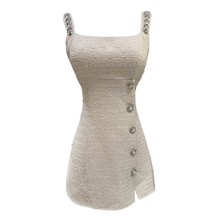 熊熊屋【钻石小香】白富美 手工定钻收腰粗花呢小香连衣裙