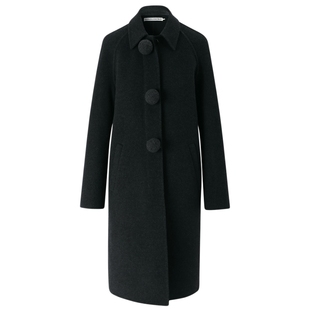 【秀场同款】IIIVIVINIKO冬新款羊毛双面呢修身长款大衣外套女