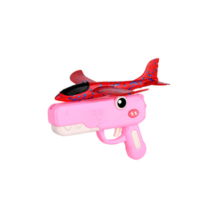 弹射泡沫飞机男孩手持发射枪儿童户外玩具亲子运动草坪飞天滑翔机