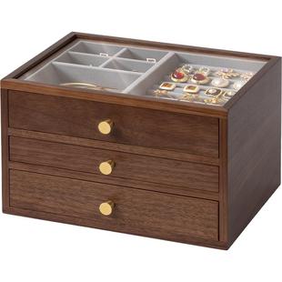 梵瀚木质首饰收纳盒高档精致结婚新年礼物项链戒指黄金饰品珠宝盒