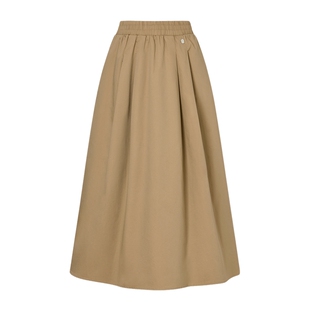 POLOWALK女式半裙2026春季裤新品女装松紧腰A字百褶显瘦半身裙子