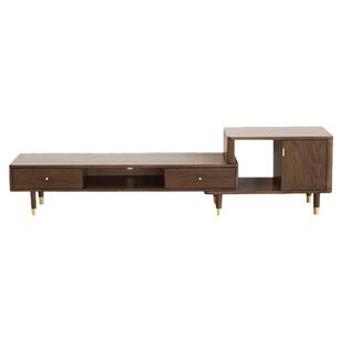 优木家具北美橡木电视柜1.5米全实木电视柜组合柜北欧简约胡桃色