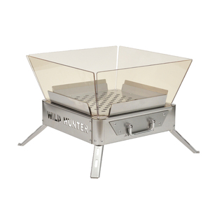 户外露营玻璃焚火台围炉煮茶火箭炉烧烤取暖观烽火柴火折叠篝火架