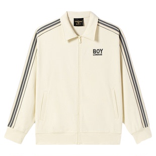 BOYLONDON卡其色纯棉潮牌运动风休闲男女新款春秋针织外套N12900