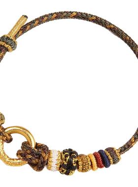 本命年红绳手链平安扣编织手绳diy手工半成品可穿黄金转运珠男女