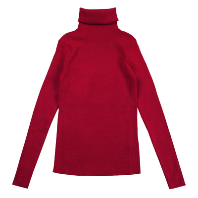 车厘子红色高领羊毛绒内搭打底衫