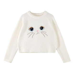 BarryBanny女童卡通毛衣洋气时髦冬季中大儿童厚款内搭针织衫上衣