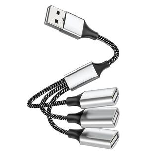 usb扩展器充电分线器typec拓展坞插头接U盘键盘鼠标转换器多口hub笔记本电脑ubs1拖4转接头手机供电集线器3头