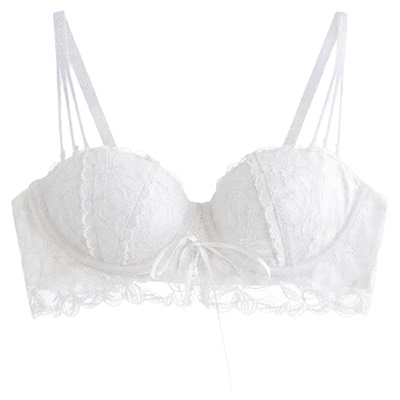 可纯可御无肩带性感蕾丝聚拢内衣