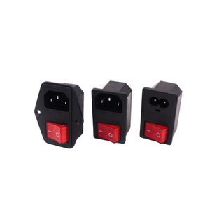 品字电源插座带保险3眼公座10A品字插座器具带耳螺丝固定3C认证