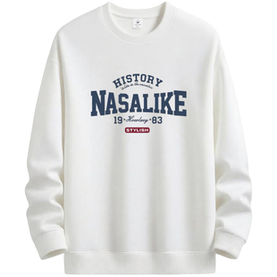 NASA卫衣男士2025新款加绒加厚男生秋冬青少年宽松保暖内搭打底衫