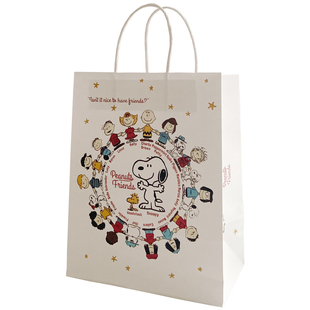 2个装ins风可爱史努比卡通手提纸袋侧边加宽加大礼品袋牛皮纸袋子