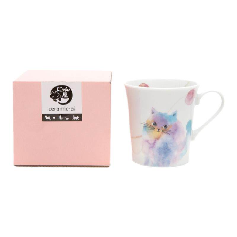 日本进口ceramic蓝陶瓷猫咪茶杯