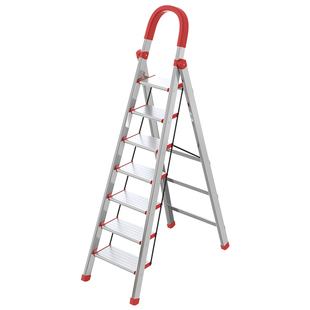 家用梯子不锈钢人字梯折叠梯室内多功能伸缩加厚八九步便携阁楼梯