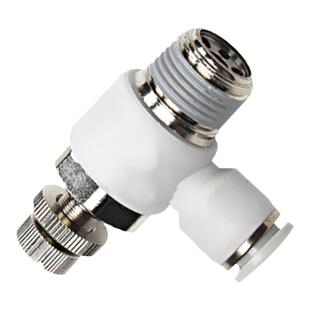 气动白色调节阀接头气嘴SL8-02/10-03流量调速接头PA限流阀接头