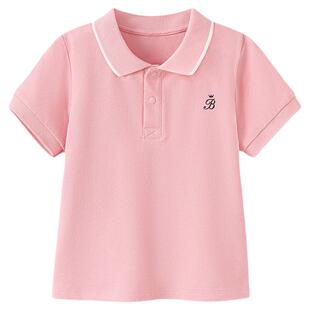 babylove宝宝短袖t恤夏季薄款Polo领上衣时尚百搭男女童外出夏装