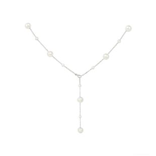 925银长款错落满天星珍珠项链毛衣链高级感叠戴多层锁骨链秋冬女