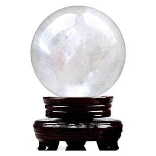 天然白水晶球摆件原石打磨客厅财位卧室床头朝西学生桌风生水起球
