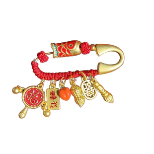 古法红绳压惊幸运福袋孕妇婴儿防惊吓别针饰品针随心挂胸针中国风