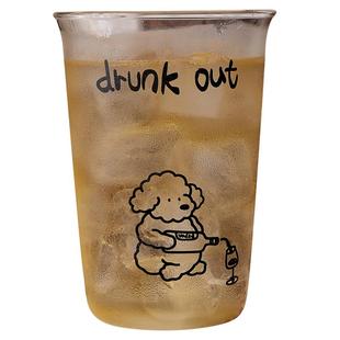 ENDLESS STARS正版小狗倒酒玻璃水杯啤酒杯果汁杯耐高温家用女生