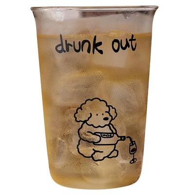 小狗倒酒玻璃水杯家用耐高温