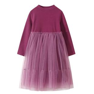 植木童装 儿童连衣裙2025冬季新款中大童可爱拼接纱裙女童裙子