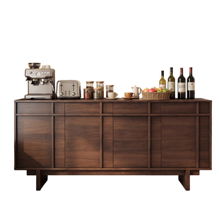 中古风餐边柜骨骼线置物柜客厅家用微波炉柜厨房茶水柜储物柜定制