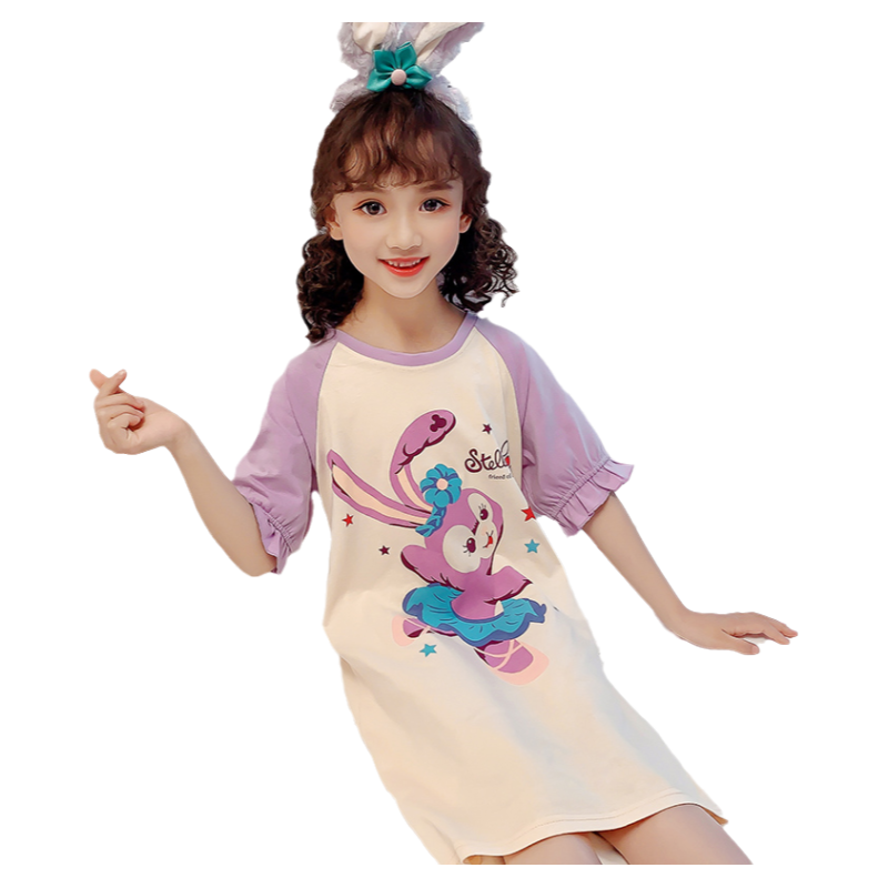 中大童薄款卡通棉质家居服亲子装