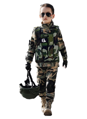 儿童迷彩服套装特种兵男童玩具装备生日礼物冬季元旦表演服装