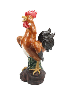 公鸡风水吉祥物公仔摆件石湾陶瓷
