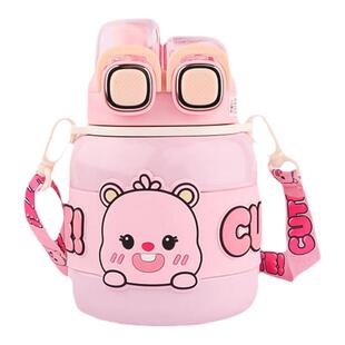 儿童保温杯可爱女孩2025新款学生上学专用杯子高颜值双饮大肚水杯