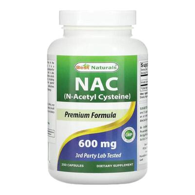 Best Naturals N-乙酰半胱氨酸NAC胶囊助肺功能细胞谷胱甘肽